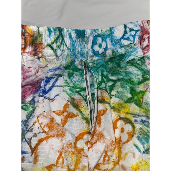 Louis Vuitton LV Pastel Monogram Logo Multicolor Watercolor Shorts 42 1A8H1I - Picture 5 of 14
